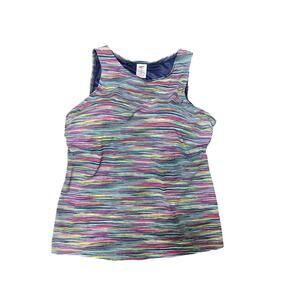 Lands End High Neck Swim Tank Multi Color Size 18D